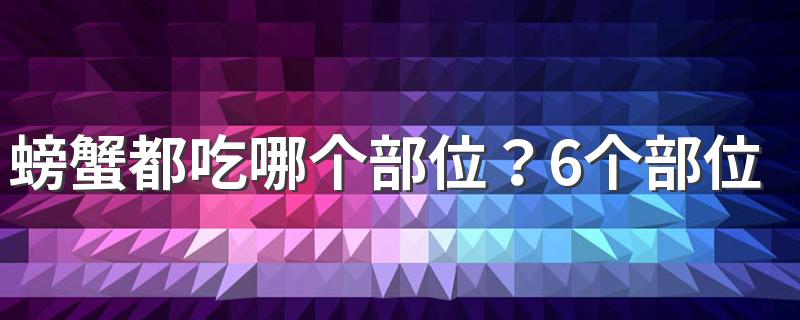 螃蟹都吃哪个部位？6个部位