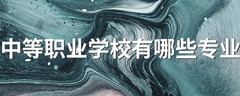 中等职业学校有哪些专业 什么专业最有发展