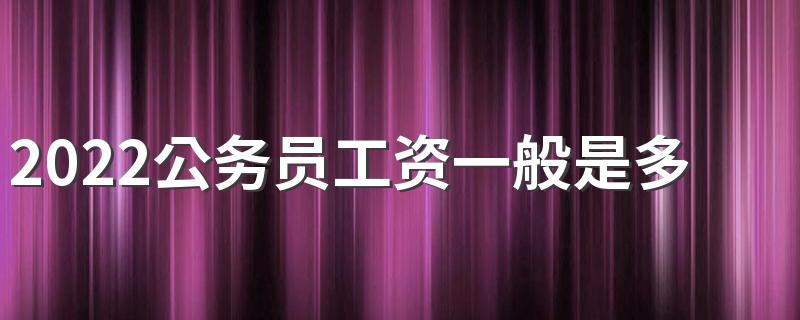 2022公务员工资一般是多少 待遇标准是怎样的