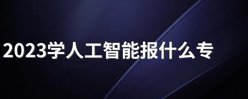 2023学人工智能报什么专业 学习哪些内容