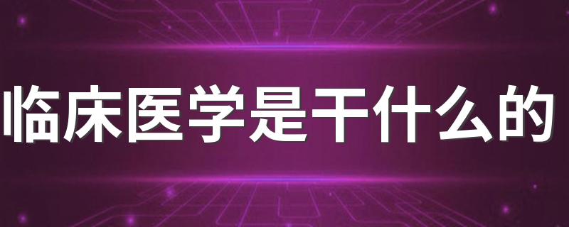 临床医学是干什么的 能做什么工作