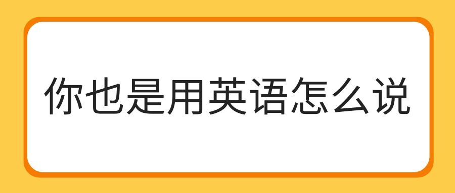 你也是用英语怎么说