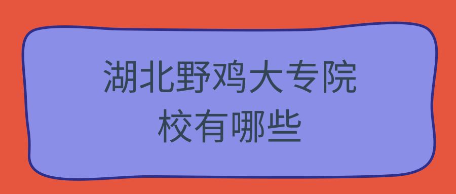 湖北野鸡大专院校有哪些