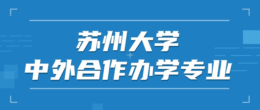 苏州大学中外合作办学专业