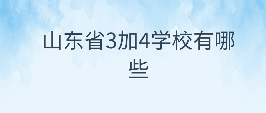 山东省3加4学校有哪些