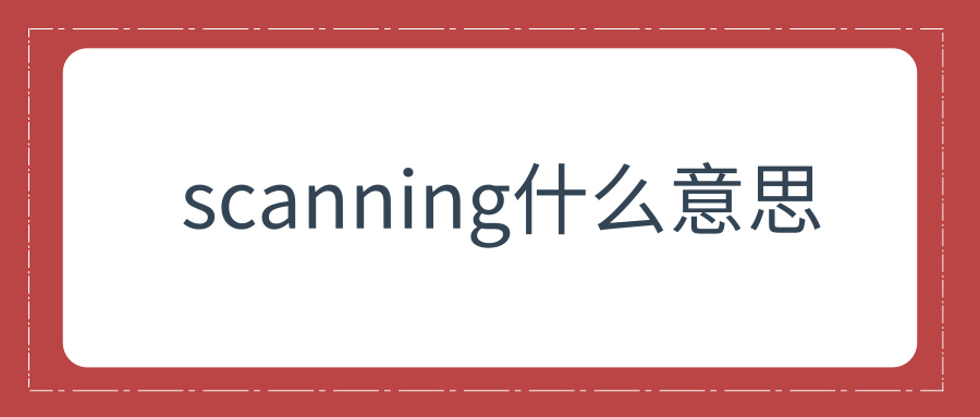 scanning什么意思