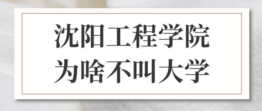 沈阳工程学院为啥不叫大学