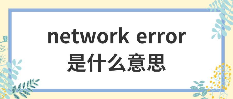 network error是什么意思