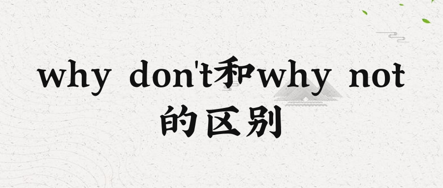 why don’t和why not的区别