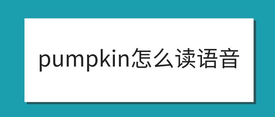 pumpkin怎么读语音