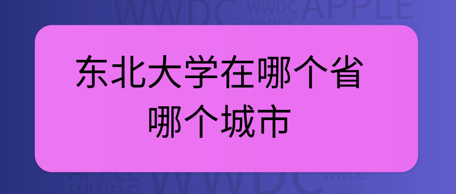 东北大学在哪个省哪个城市