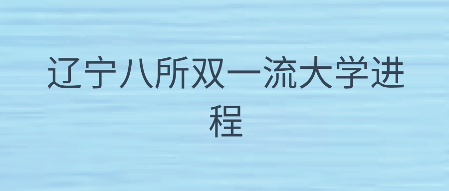 辽宁八所双一流大学进程