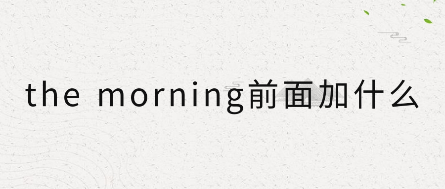 the morning前面加什么