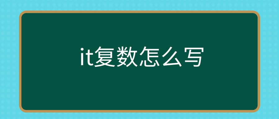 it复数怎么写