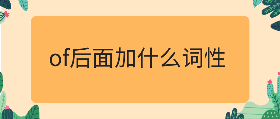 of后面加什么词性