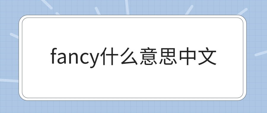 fancy什么意思中文