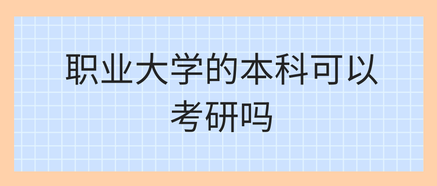 职业大学的本科可以考研吗