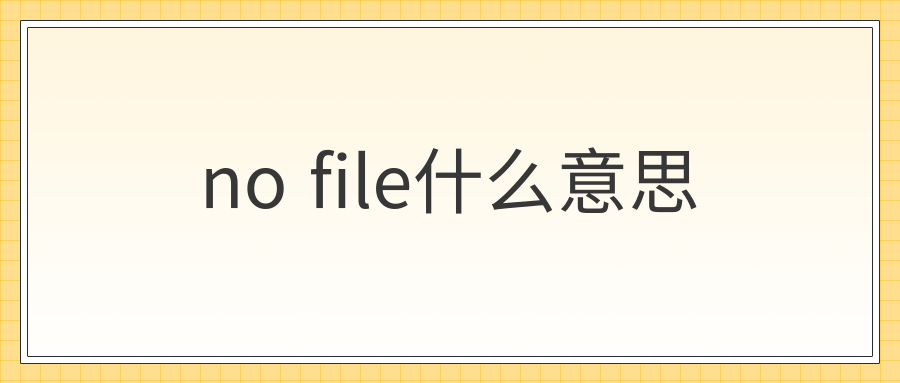 no file什么意思