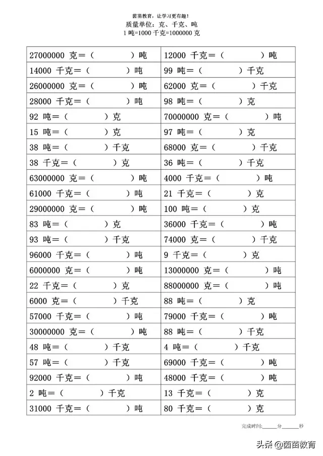 一吨等于多少kg（单位克千克吨的换算公式）