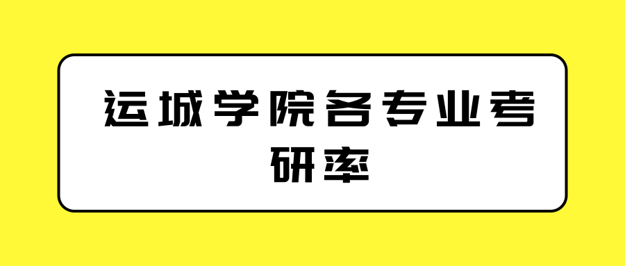 运城学院各专业考研率