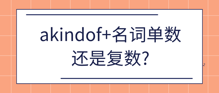 akindof+名词单数还是复数?