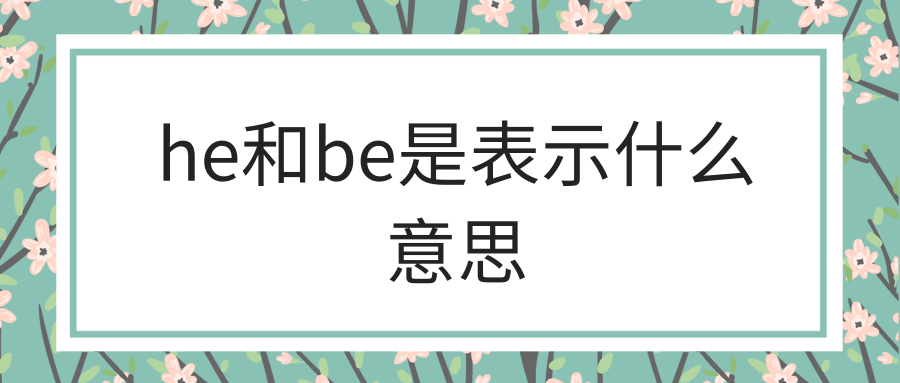 he和be是表示什么意思