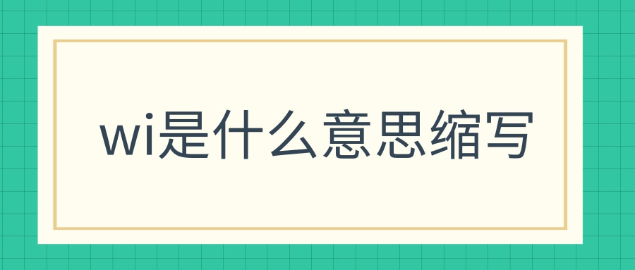 wi是什么意思缩写