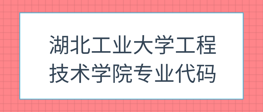 湖北工业大学工程技术学院专业代码