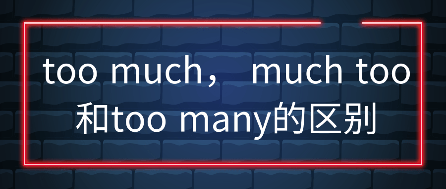 too much， much too和too many的区别